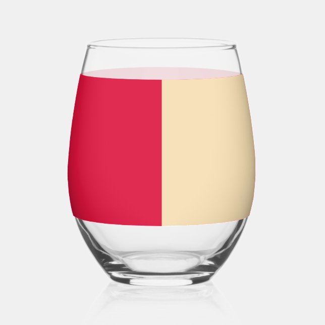Vaso De Vino Crimson Red & Light Beige Glass - Personalizable (Izquierda)