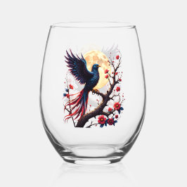 Vaso De Vino Crimsonwing bajo la luz de la luna – Ave de fantas