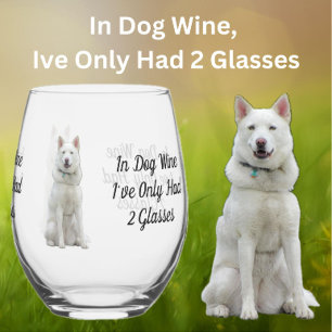 Vaso De Vino Cristal de vino de perro Husky o vidrio de roca