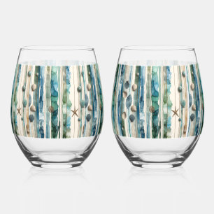 Vaso De Vino Cristalería de playa, temática oceánica