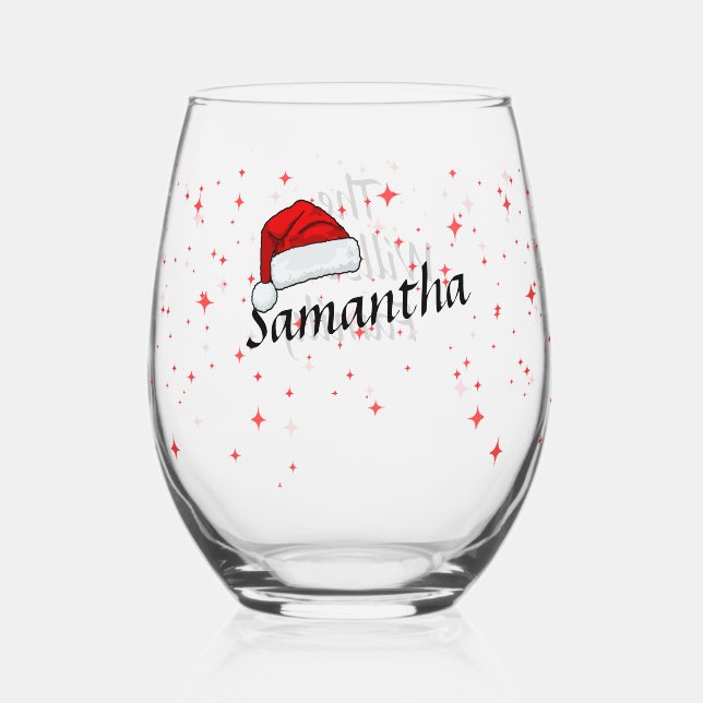 Vaso De Vino Cristmas de santa cap Regalos masivos personales (Anverso)