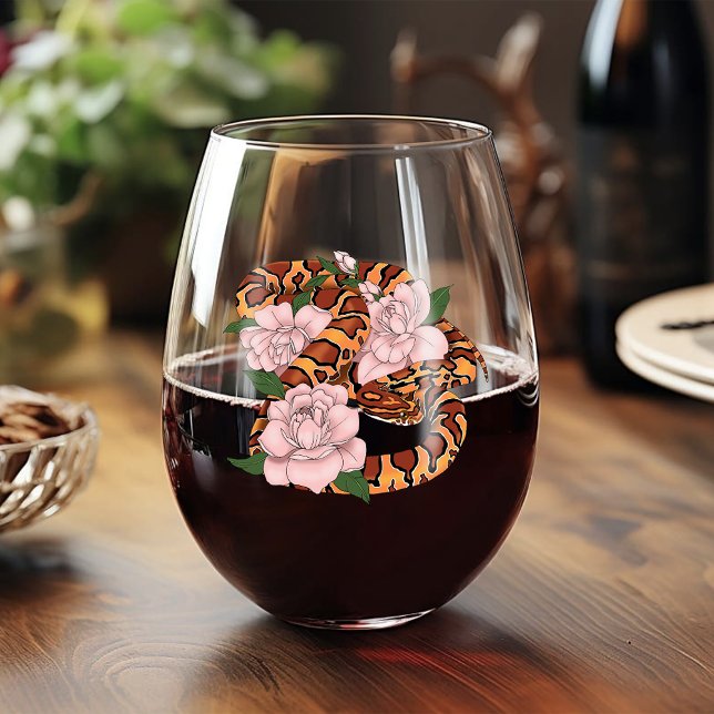 Vaso De Vino Cron Snake Pink Flores verdes (Subido por el creador)