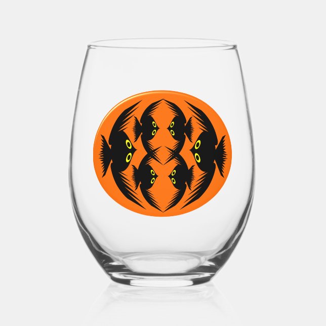 Vaso De Vino Crows de Halloween (Anverso)