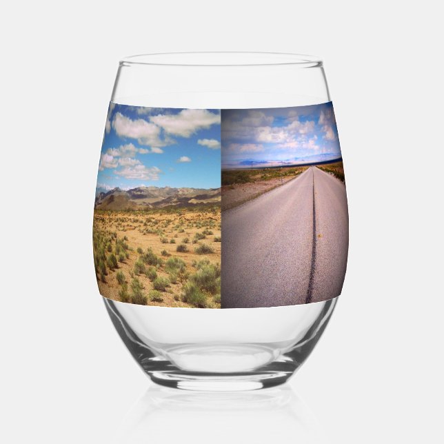 Vaso De Vino Cuatro vacaciones o foto de viaje (Anverso)