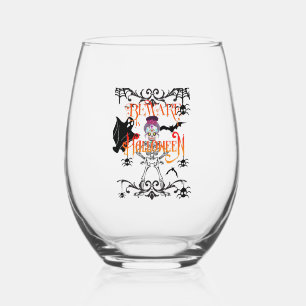 Vaso De Vino Cuidado con Halloween
