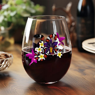 Vaso De Vino Culebra de Leche Floral Exótica Verde