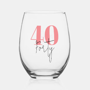 Vaso De Vino Cumpleaños 40 personalizado