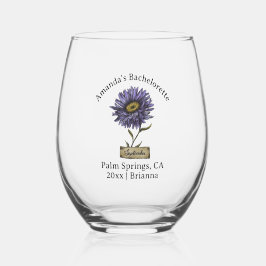 Vaso De Vino Cumpleaños de Soltera Flor del Mes de Septiembre A