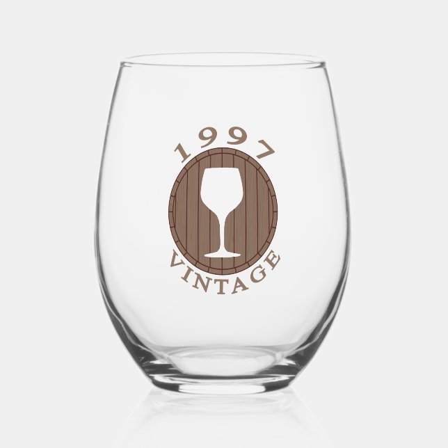 Vaso De Vino Cumpleaños de Wine Lover 1997 (Anverso)