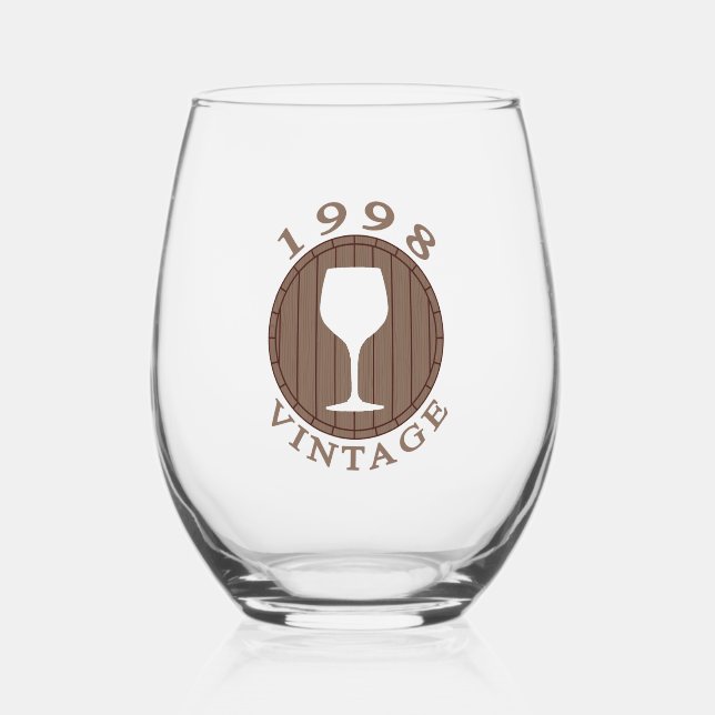 Vaso De Vino Cumpleaños de Wine Lover 1998 (Anverso)