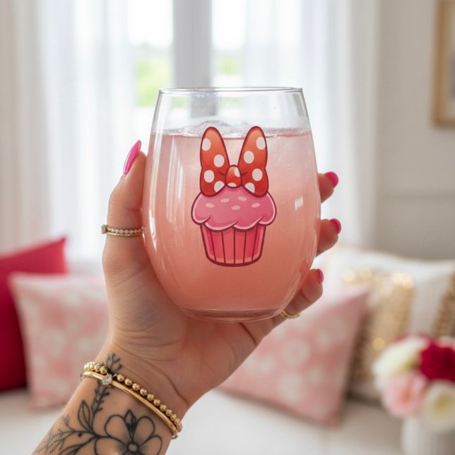 Vaso De Vino Cupcake Stemless Wine Glass (Subido por el creador)