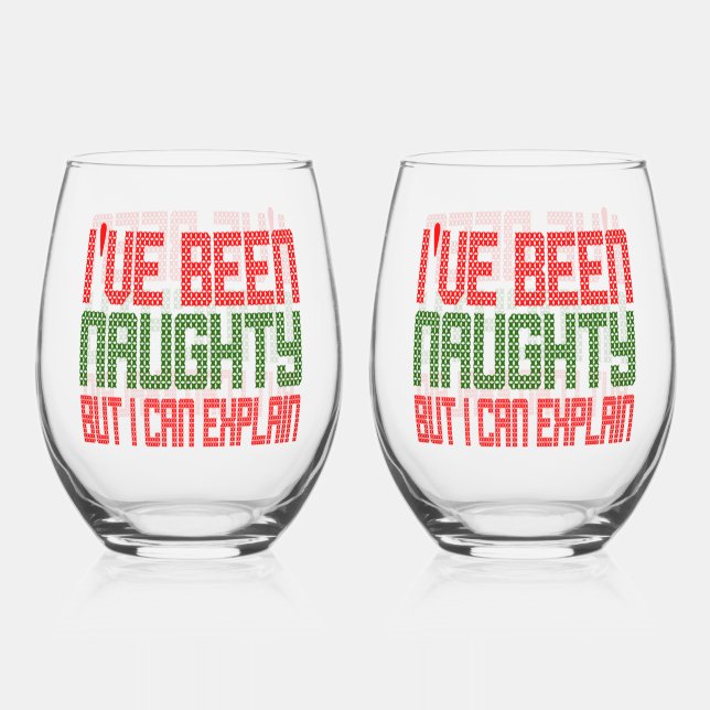 Vaso De Vino Curiosamente, He Sido Navidades traviesos, Pero Pu (Anverso)