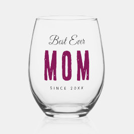 Vaso De Vino Custom Massage Best Ever Mom – Personalized Gift