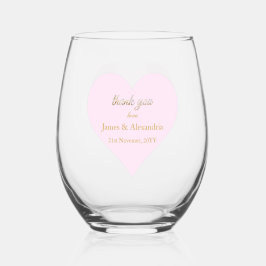 Vaso De Vino Custom Thank You Diamonds Pink Heart