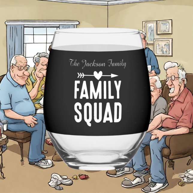 Vaso De Vino Cute Family squad agrega reunión de nombres (Subido por el creador)