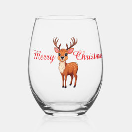 Vaso De Vino Cute reindeer Christmas Party