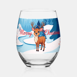Vaso De Vino Cute reindeer Christmas Party