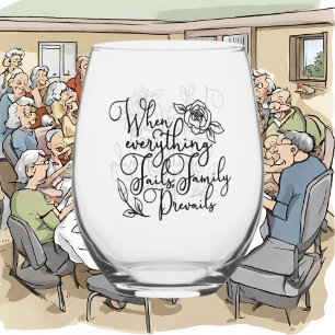 Vaso De Vino Cute Sentimiento de la familia palabra arte Famili