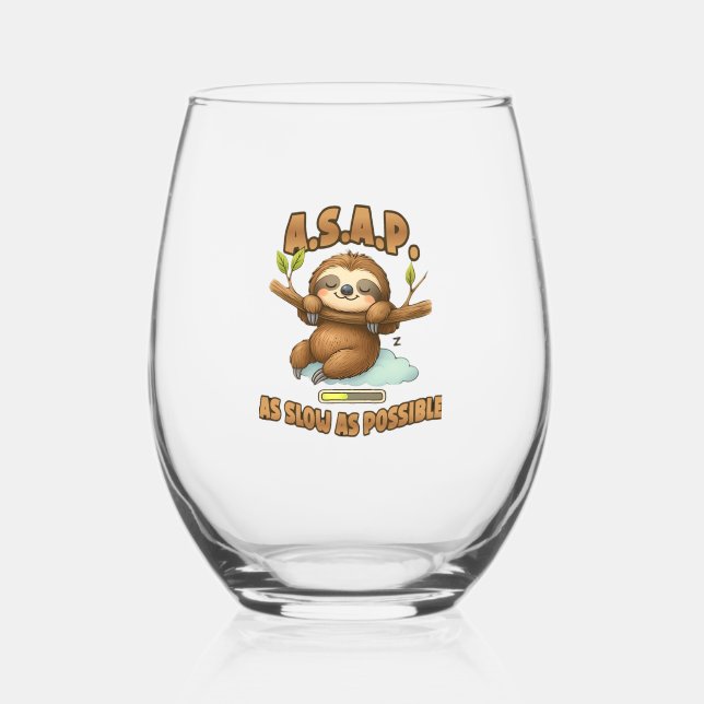 Vaso De Vino Cute Sloth ASAP � As Slow As Possible Classic T-Sh (Anverso)