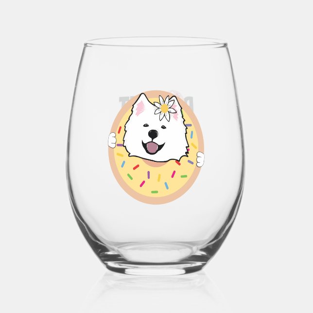 Vaso De Vino Daisy en un donut (Anverso)