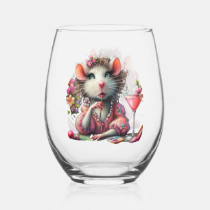 Vaso De Vino Dama de bonito teniendo un Martini Contemplando