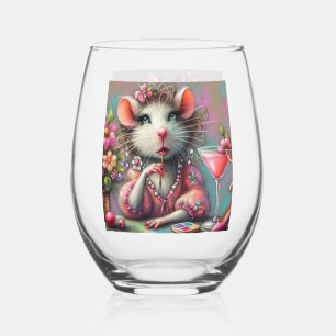 Vaso De Vino Dama de bonito teniendo un Martini Contemplando