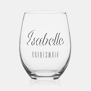 Vaso De Vino Dama de honor divertida 3D blanca