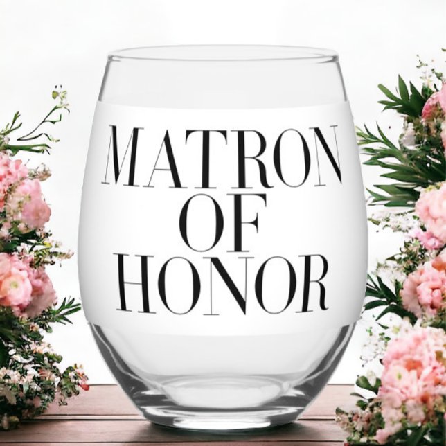 Vaso De Vino Dama de Honor Negro Moderno Elegante Personalizado (Subido por el creador)