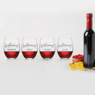 Vaso De Vino Dama de Honor Personalizada