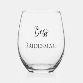 Vaso De Vino Dama de Honor Personalizada Personalizable en Boda