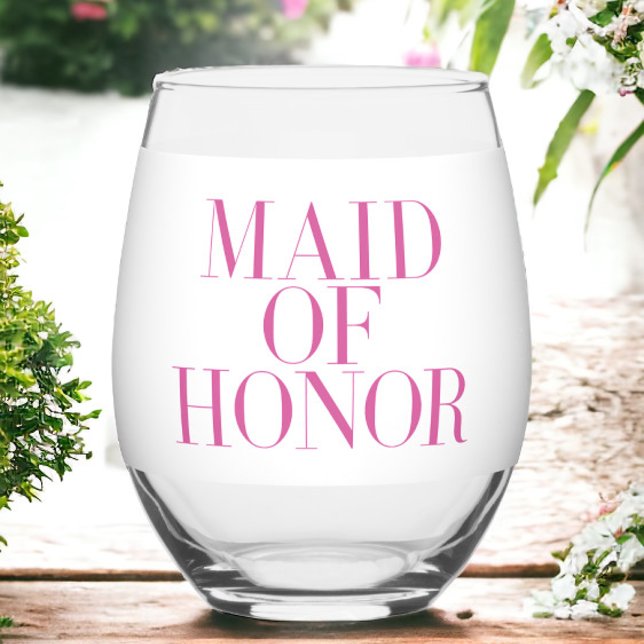 Vaso De Vino Dama de Honor Rosa Moderno Personalizado  (Subido por el creador)