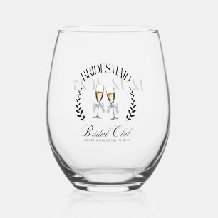 Vaso De Vino Damas de Honor Personalizadas Coquette