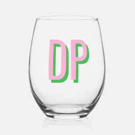 Vaso De Vino Damas de honor Rosa Claro + Verde