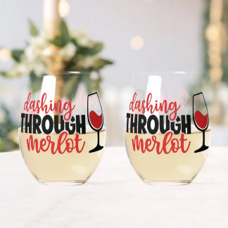 Vaso De Vino Dashing Through Merlot
