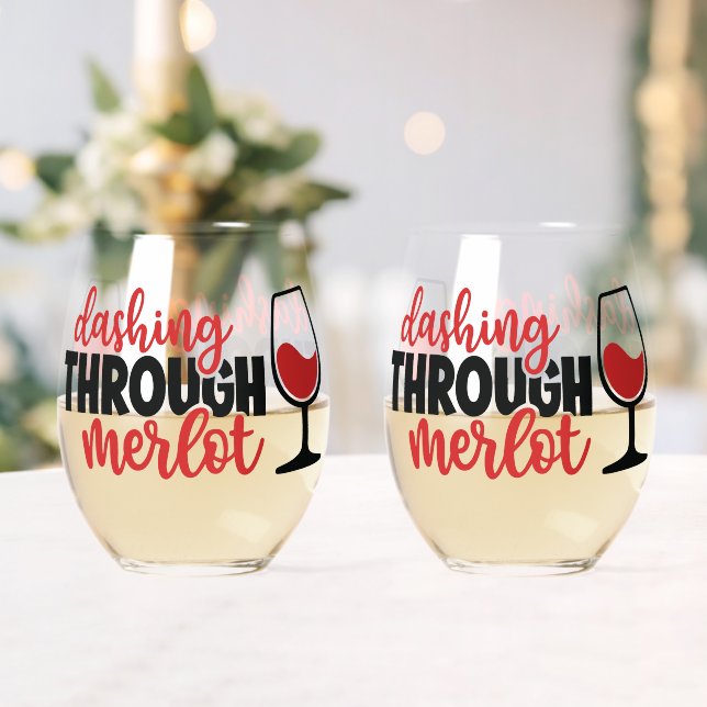 Vaso De Vino Dashing Through Merlot (Insitu (Boda))