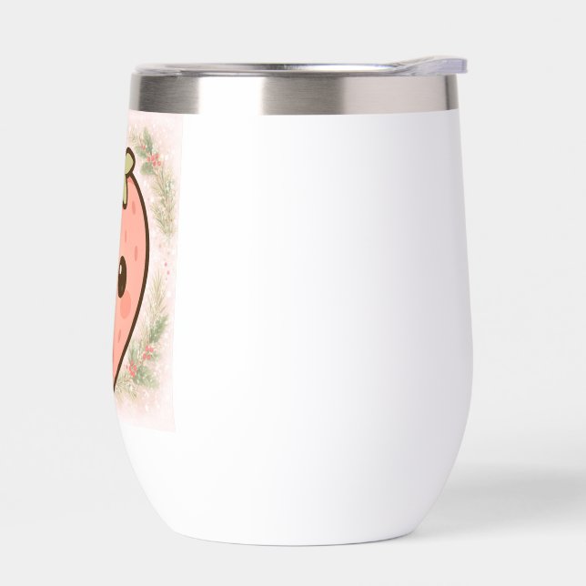 Vaso de vino de fresa Kawaii lindo (Izquierdo)