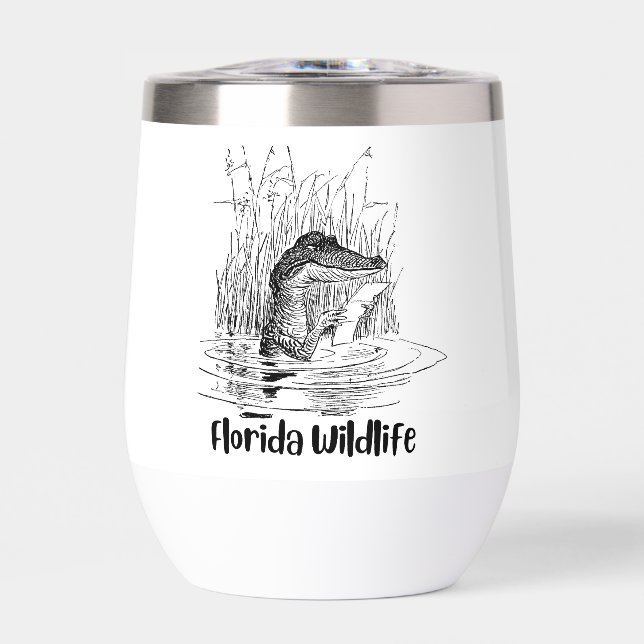 Vaso de vino de la vida silvestre de Florida (Frente)
