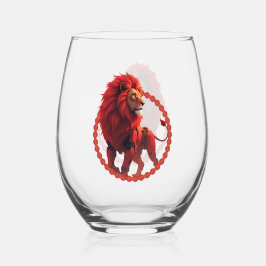 Vaso De Vino Deep Crimson Glow – The Lion of Burning Destiny.  