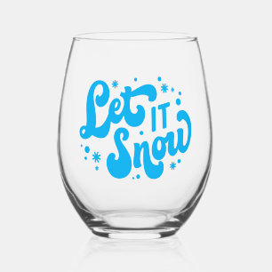 Vaso De Vino Dejar que nieve diseño invernal