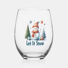 Vaso De Vino Dejemos que nieve, navideño