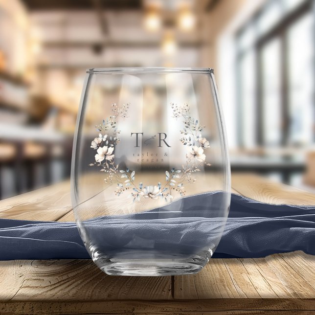Vaso De Vino Delicado Boda de flores silvestres ID102 (Subido por el creador)