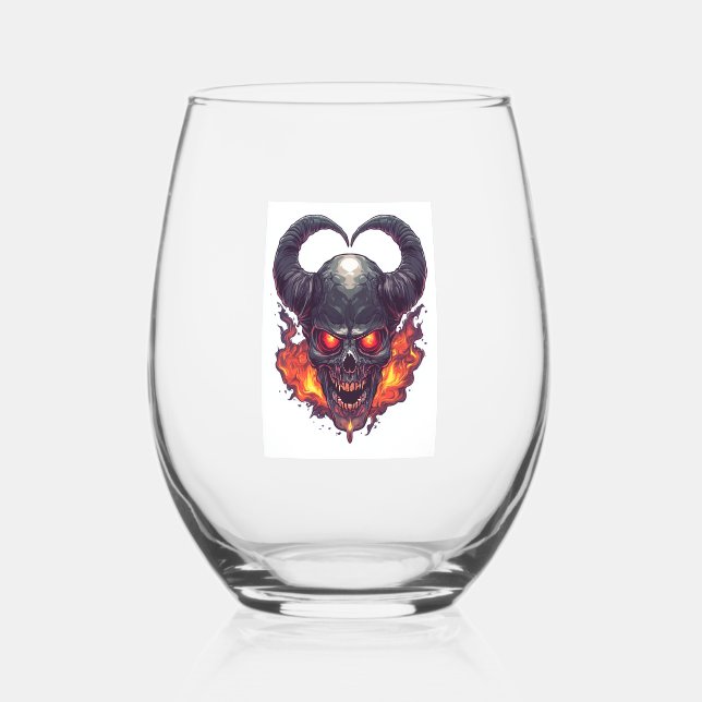 Vaso De Vino Demon Skull Firestorm (Anverso)