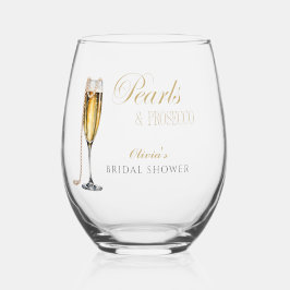 Vaso De Vino Despedida de soltera con perlas y prosecco, Brunch