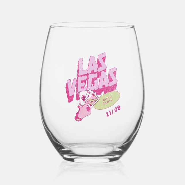 Vaso De Vino despedida de soltera de las vegas (Anverso)