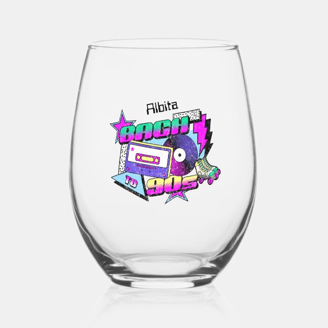 Vaso De Vino Despedida de soltera de los años 90 (Anverso)