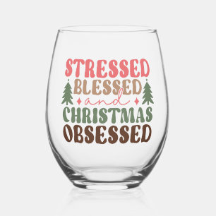 Vaso De Vino Destacados, bendecidos y Navidades obsesionados