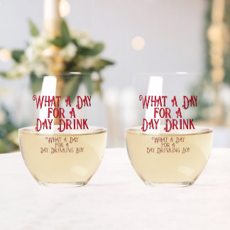 Vaso De Vino DÍA BEBIDA - ¡PARA ÉL! por Jeff Willis Art