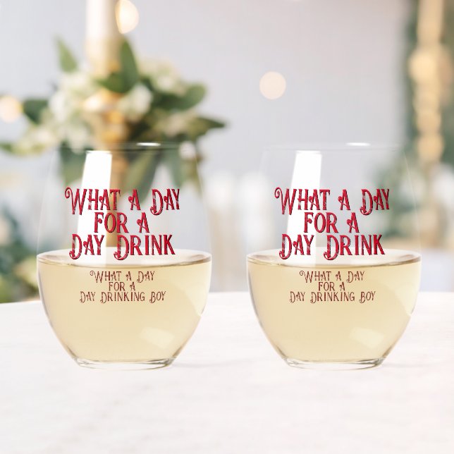 Vaso De Vino DÍA BEBIDA - ¡PARA ÉL! por Jeff Willis Art (Insitu (Boda))