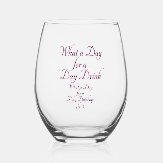 Vaso De Vino DÍA BEBIDA - PARA ELLA! por Jeff Willis Art (Anverso)