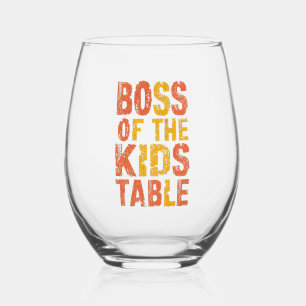 Vaso De Vino Día De Acción De Gracias Jefe De Los Niños Celebra